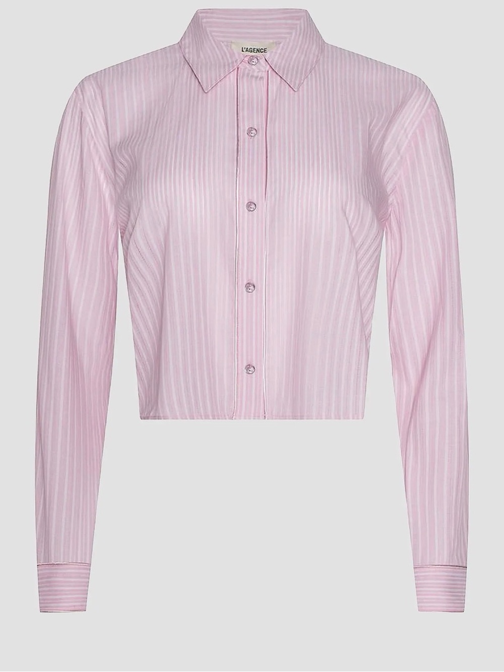 L'AGENCE Cosette Striped Cotton Crop Shirt Size XXL - Picture 4 of 8